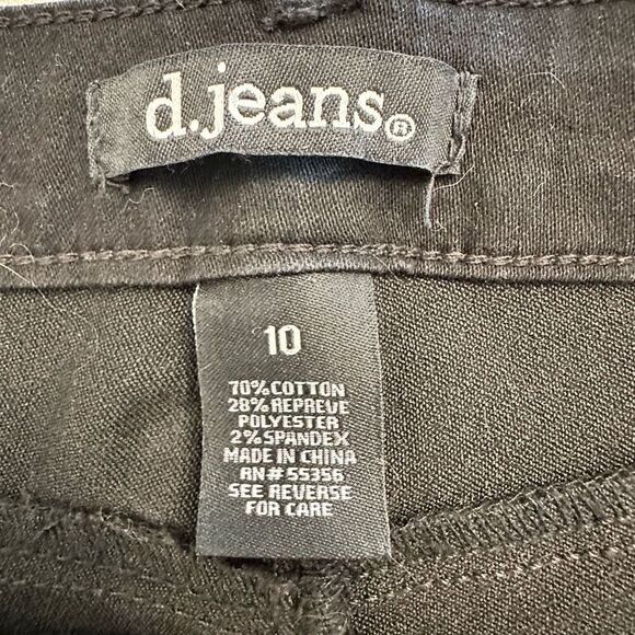 D.Jeans Zip Fly Mid Rise Skinny Denim Stretch Jeans Black Size 10 - Picture 6 of 6